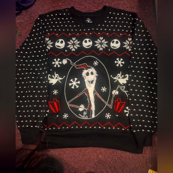 Disney Black and Red Nightmare Before Christmas Sweater - Picture 1 of 4